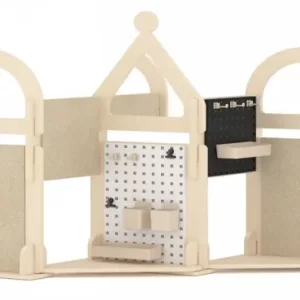 SENSORY COMBINATION SET(15 PARTS) L167xW47xH120cm Plywood with brich grain melamine paper, Iron