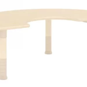 TODDLER ARC TABLE L120xW60xH34-46cm adjustable Top: 25mm Plywood with birch wood grain Leg: Birch wood and plastic