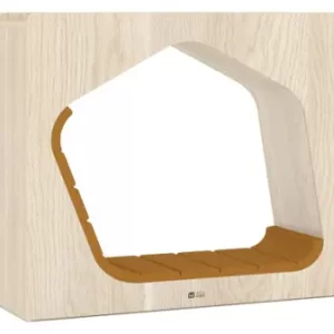 LUMIN GEOMETRIC BOOKCASE.C L100xW33xH100cm Plywood with Ash wood grain melamine paper