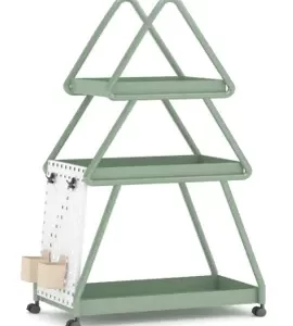 HOUSE ART CART.LIGHT GREEN L70xW40xH130cm（with wheels） Iron Art