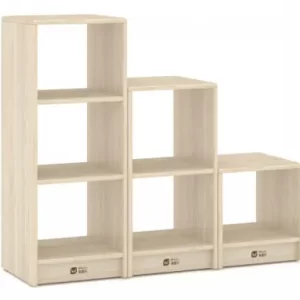 LUMIN TERRACE RACK 3 layer:L30xW30xH79.5cm 2 layer:L30xW30xH58.5cm 1 layer:L30xW30xH33.3cm 15mm Rubber wood with Ash wood grain melamine paper