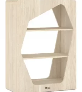 LUMIN GEOMETRIC BOOKCASE.A L60xW33xH100cm Plywood with Ash wood grain melamine paper