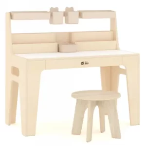 MULTI-FUNCTIONAL TABLE Table:L83xW40xH82cm Stool:φ29.4xH27cm Plywood with brich grain melamine paper