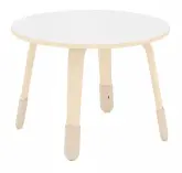 LINEA SQUARE TABLE(WHITE) φ80xH49/52/55cm adjustable 25mm Plywood with White melamine paper