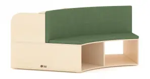 SEATING CABINET A WHITE BACKREST L119xW68xH65CM Plywood with birch wood grain melamine papel