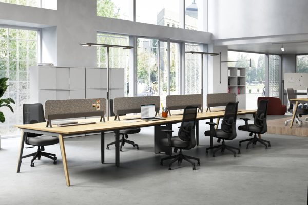 MESAS DUAL WORKSTATIONS WALNUT MEDIDA:W2400*D1200*H745 Face to face workstation for 4 seats