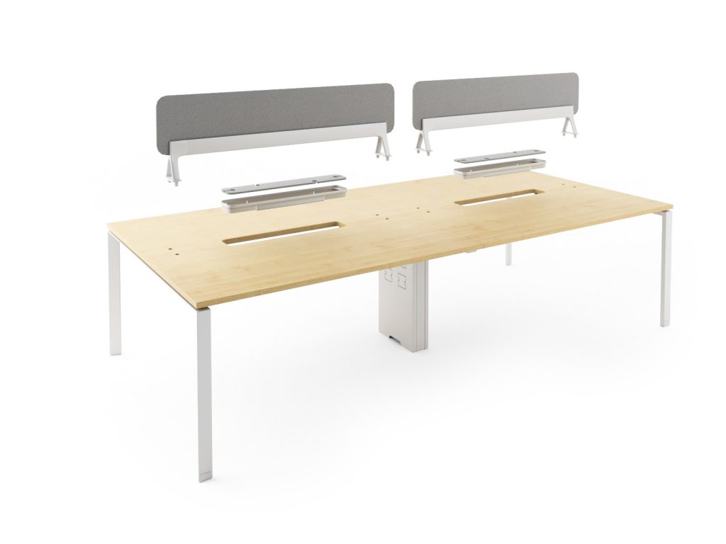 MESAS META WORKSTATIONS WHITE MEDIDA:1500 x 1400 x 745 Face to face workstation for 2 seats
